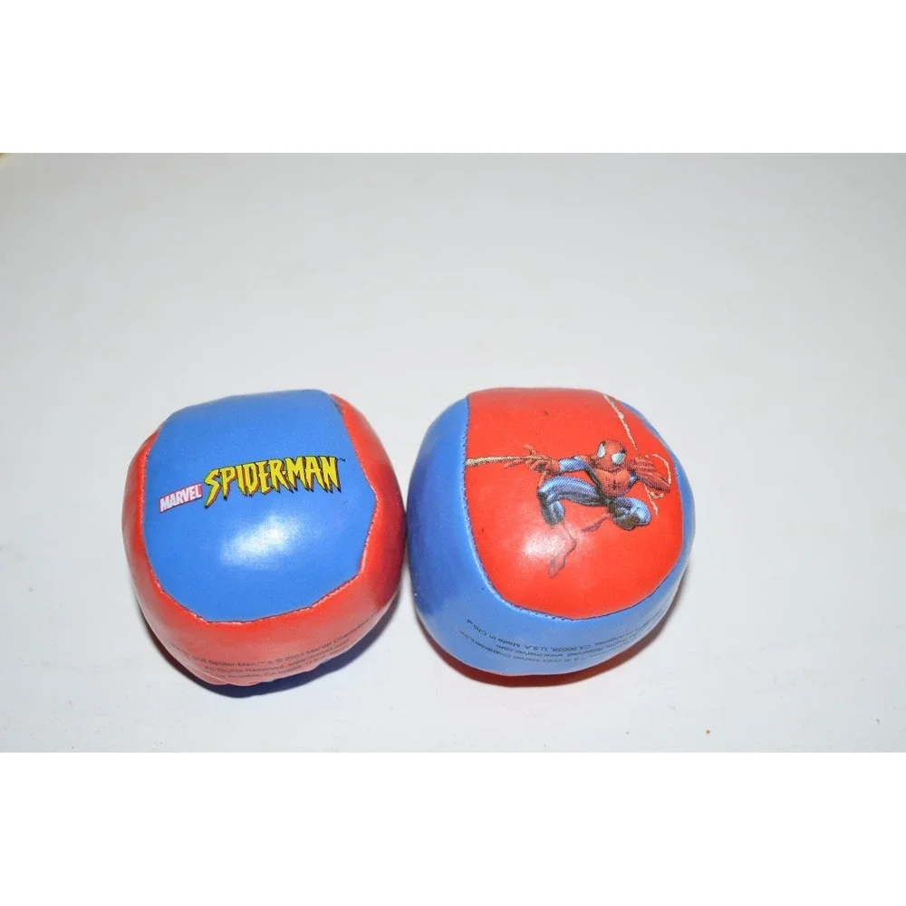 Vtg Marvel  Spider-man‎ Hacky Sack 2003 Blue & Red 2 Panel Footbag set of 2